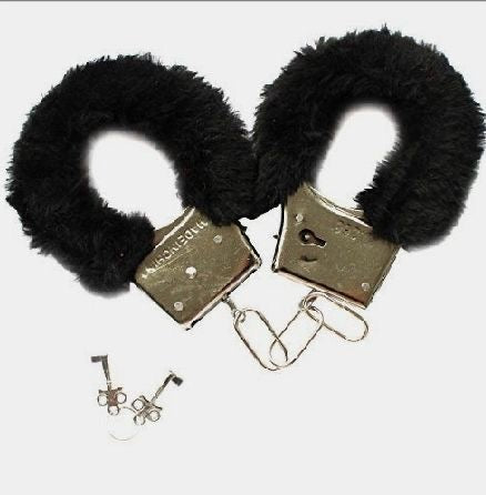 Black Fur Handcuffs