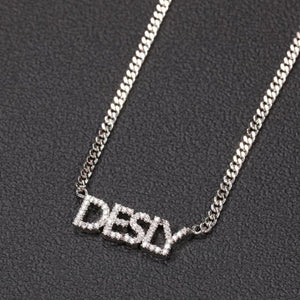 Custom Mini Letter Cubic Zirconia Personalized Name Necklace