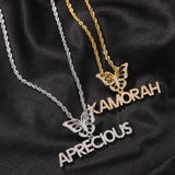 Custom Personalized  Name Necklace with Butterfly Hook