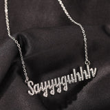 Custom Stainless Steel Necklace With Personalized Rhinestones Name