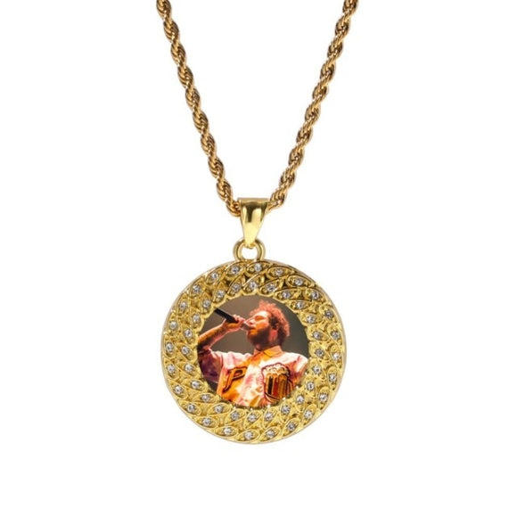 Round Custom Photo Medallion Pendant Necklace