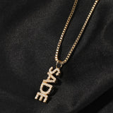 Custom Mini Letter Vertical Name Necklace with Box Chain