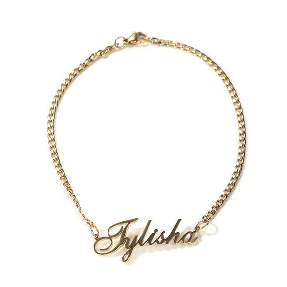 Personalized Name Anklet with Stainless steel letters